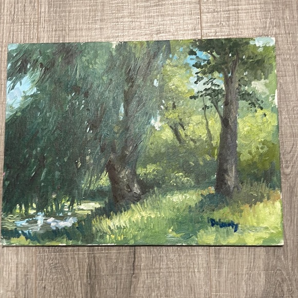 “Willows by the Pond” painting by M. Stephen Doherty. Oil on wood. Beautiful! - Picture 5 of 13